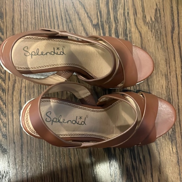 Brown wedge sandals - size 7.5. Never worn - new in box. - Picture 1 of 4